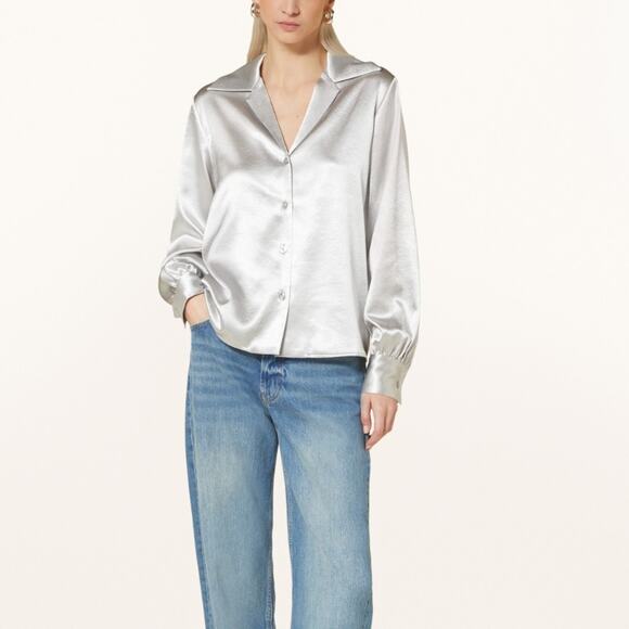 Anine Bing Bethany Champagne Satin Shirt NWT Size S - Picture 1 of 6
